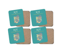 Thumbnail for Coronel FAP Francisco Secada Vignetta International Airport (IQT) design on turquoise 4 pieces set coaster