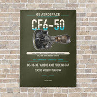 Thumbnail for CF6-50 vertical canvas print - no frame - green army background