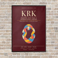 Thumbnail for Krakow John Paul II International Airport KRK - Canvas Framed - Dark Red