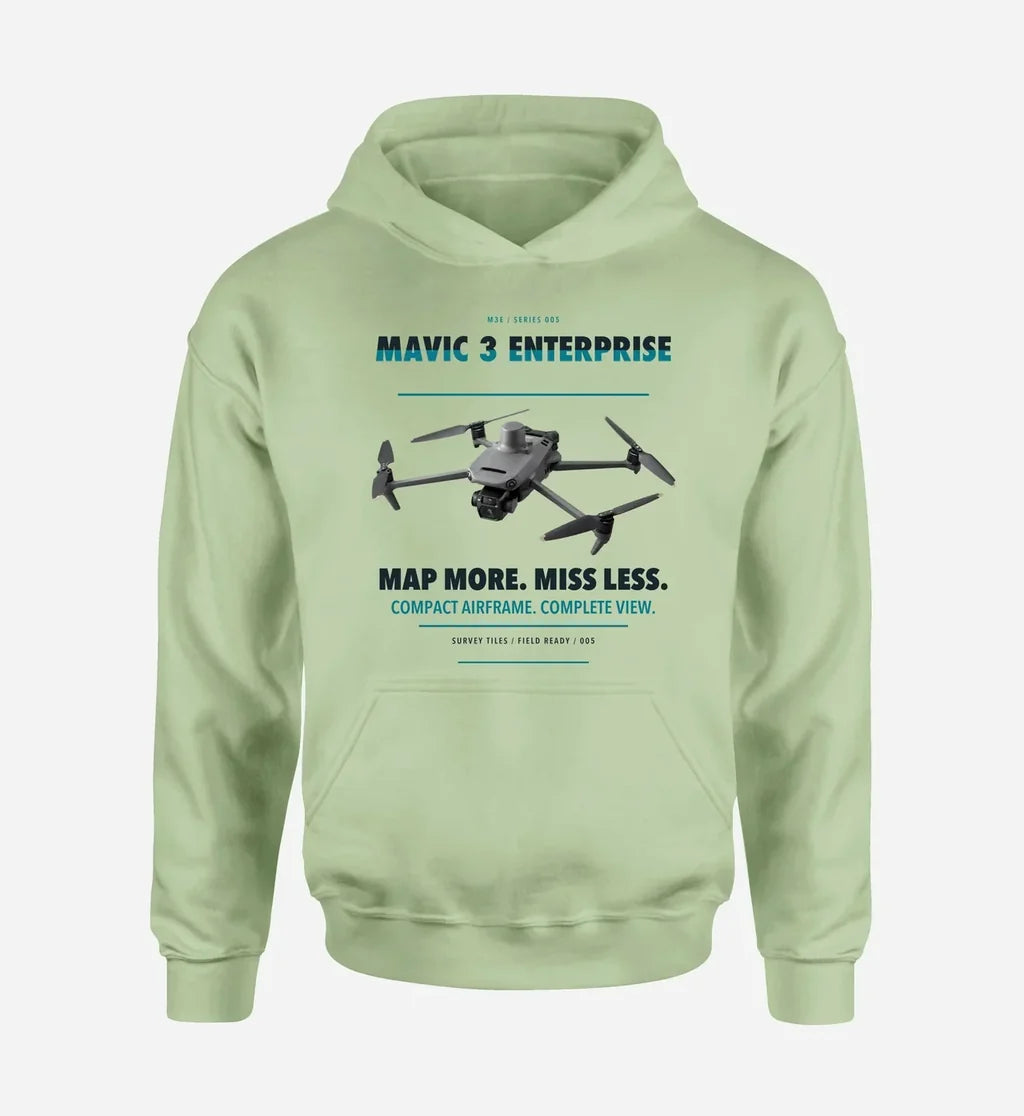DJI Mavic 3 Enterprise design on light green hoodie single side