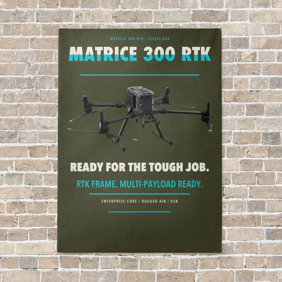 DJI Matrice 300 RTK vertical canvas print - no frame - green army background