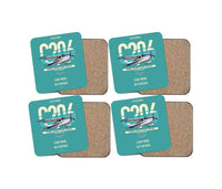 Thumbnail for Cessna 206 Stationair design on turquoise 4 pieces set coaster