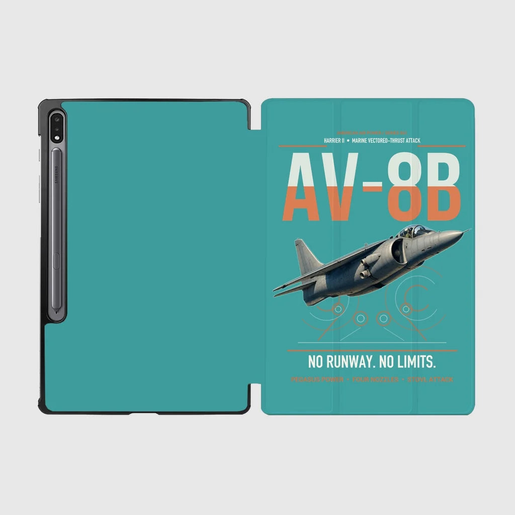 AV-8B Harrier II design on turquoise samsung tablet tablet case