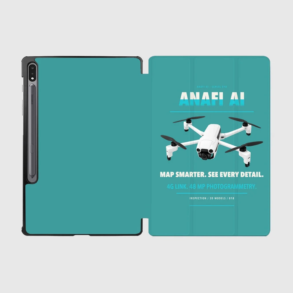 Parrot ANAFI Ai design on turquoise samsung tablet tablet case