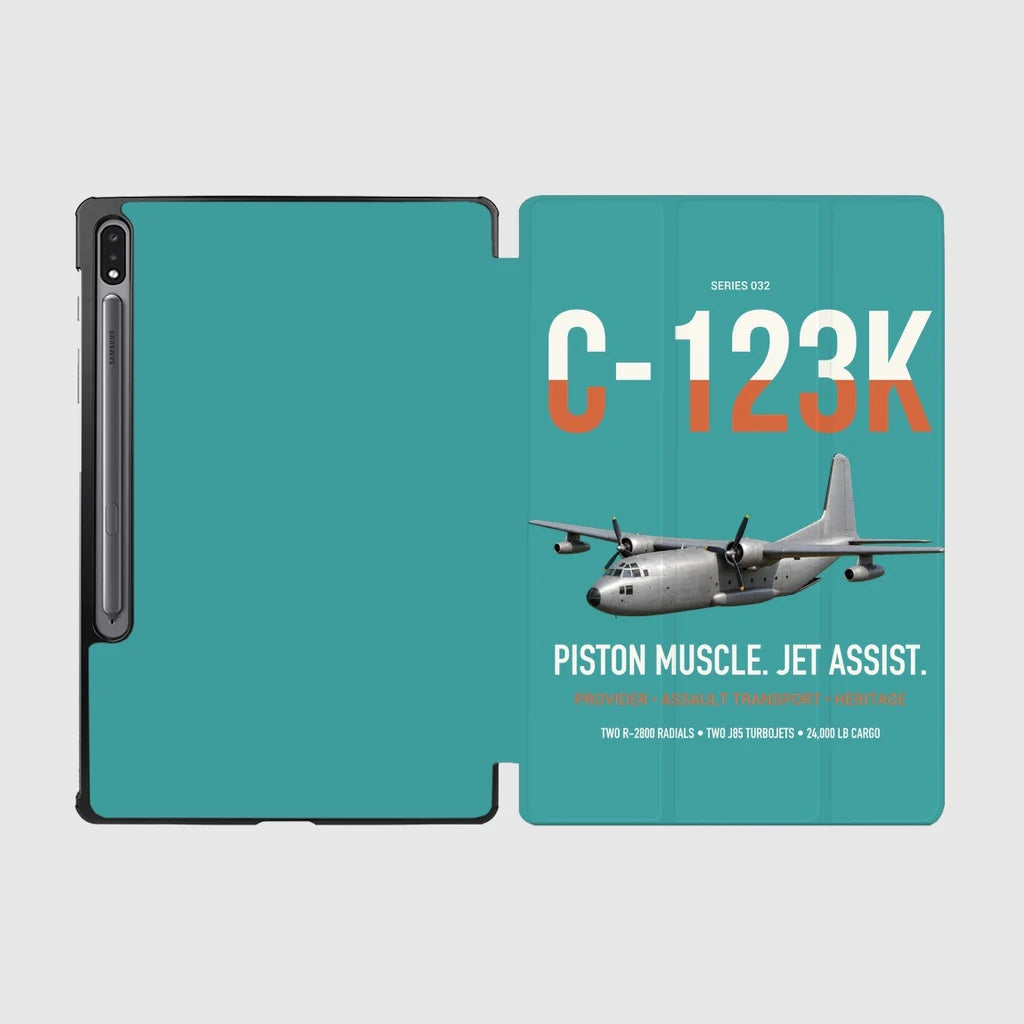 C-123K Provider design on turquoise samsung tablet tablet case