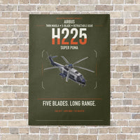 Thumbnail for Airbus H225 vertical canvas print - no frame - green army background