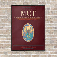 Thumbnail for Muscat International Airport MCT - Canvas Framed - Dark Red