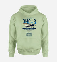 Thumbnail for DHC-3 Otter design on light green double-side hoodie, single-side print