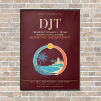Thumbnail for President Donald J. Trump International Airport DJT - Canvas Framed - Dark Red