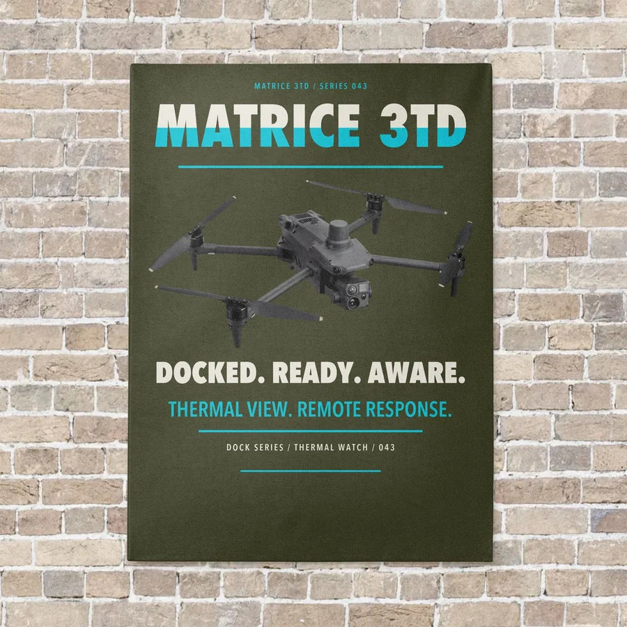 DJI Matrice 3TD vertical canvas print - no frame - green army background