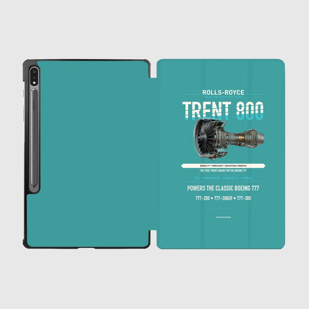 TRENT 800 design on turquoise samsung tablet tablet case