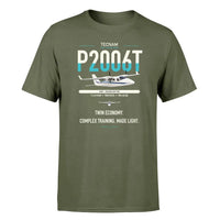 Thumbnail for Tecnam P2006T design on green army t-shirt, single-side print
