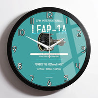 Thumbnail for CFM LEAP-1A design on turquoise framed wall clock