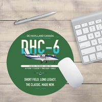 Thumbnail for DHC-6 Twin Otter Classic 300-G design on green round mouse pad