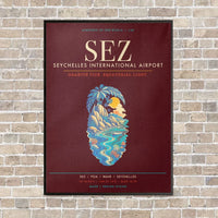 Thumbnail for Seychelles International Airport SEZ - Canvas Framed - Dark Red