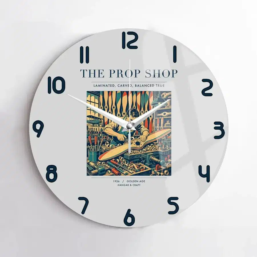 VINTAGE G4169 - The Prop Shop - Designed Wall Clocks design on lightgray no-frame