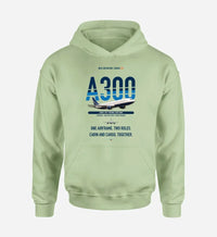 Thumbnail for Airbus A300C4-203 design on light green hoodie single side