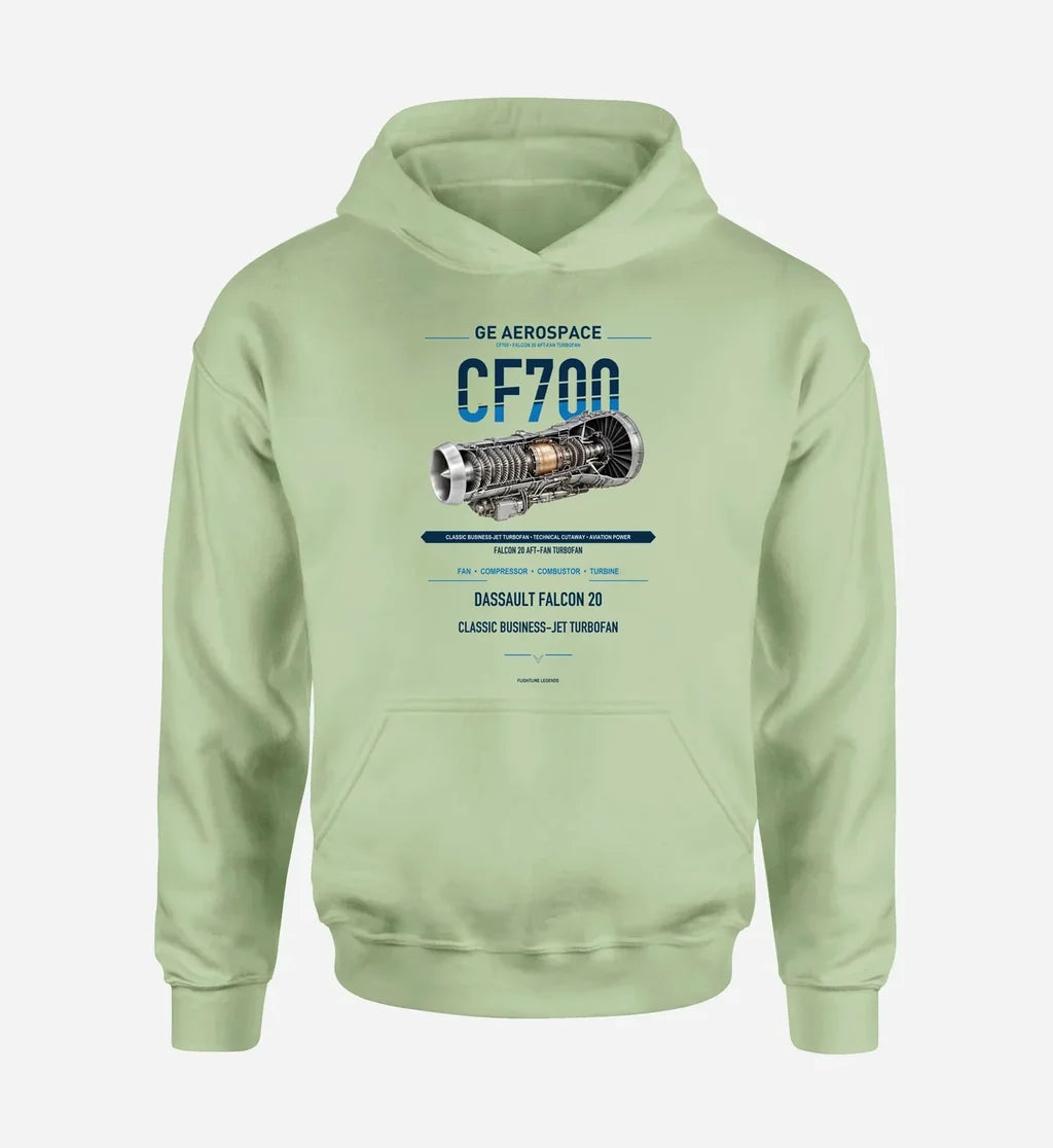 CF700 design on light green hoodie single side
