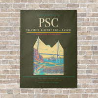 Thumbnail for Tri-Cities Airport PSC — Pasco vertical canvas print - no frame - green army background
