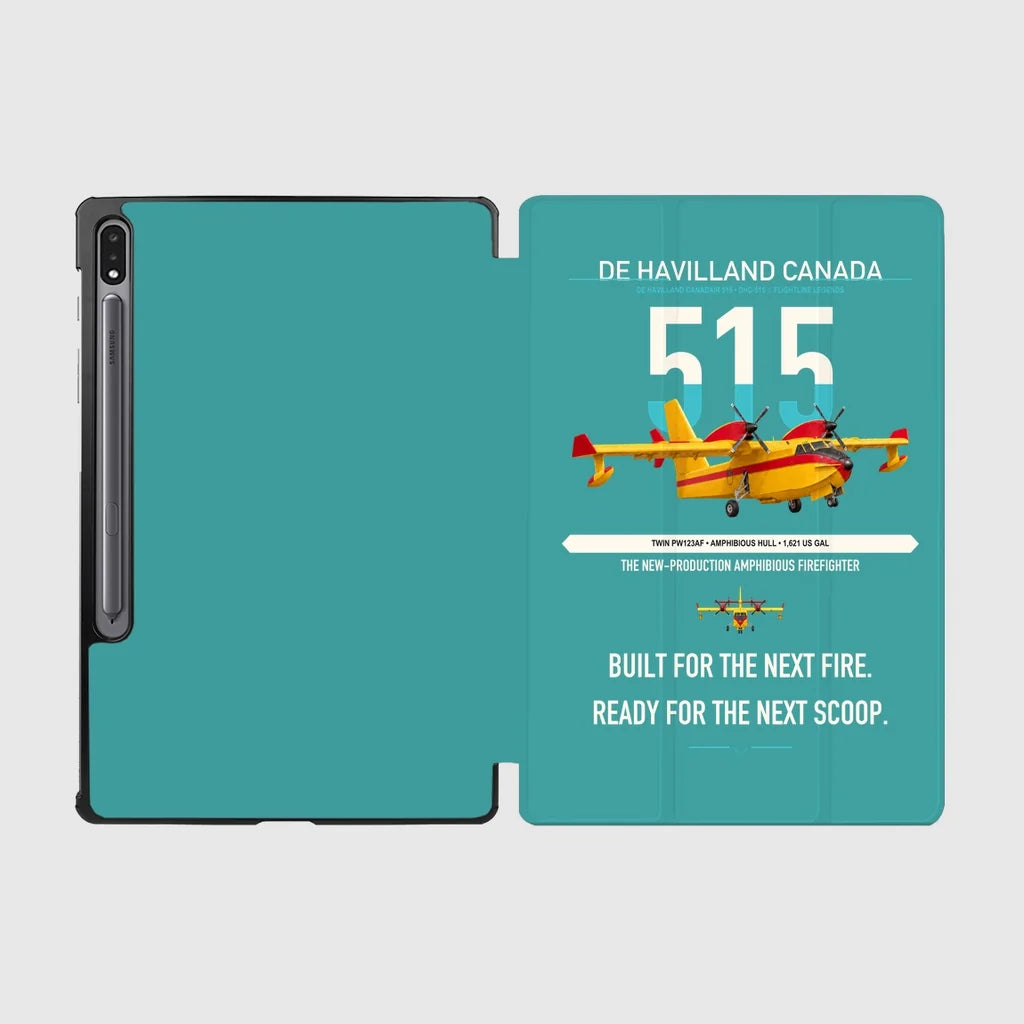 De Havilland Canadair 515 design on turquoise samsung tablet tablet case