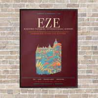 Thumbnail for Buenos Aires Ministro Pistarini International Airport EZE - Canvas Framed - Dark Red