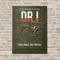 Thumbnail for Fokker Dr.I vertical canvas print - no frame - green army background