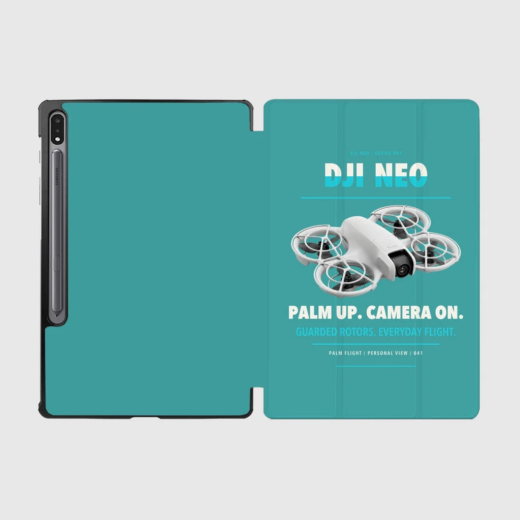 DJI Neo design on turquoise samsung tablet tablet case