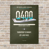 Thumbnail for De Havilland Dash 8-400 vertical canvas print - no frame - green army background