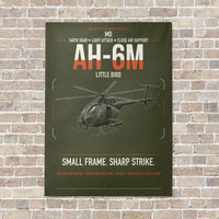 Thumbnail for MD AH-6M Little Bird vertical canvas print - no frame - green army background