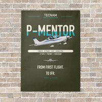 Thumbnail for Tecnam P-Mentor vertical canvas print - no frame - green army background