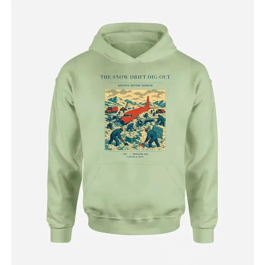 VINTAGE G4355 - The Snow Drift Dig-Out - Premium Hoodie design on lightgreen premium