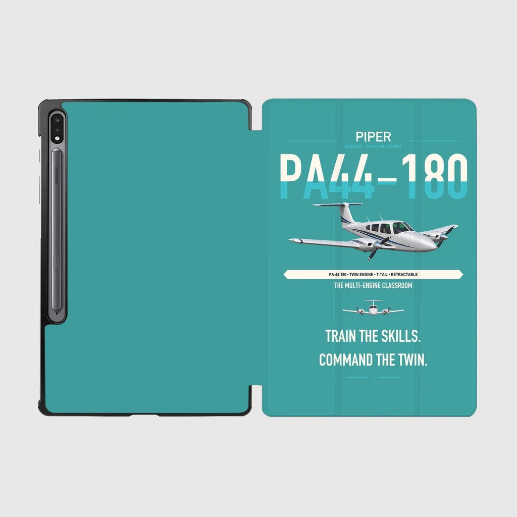 Piper PA-44-180 Seminole design on turquoise samsung tablet tablet case