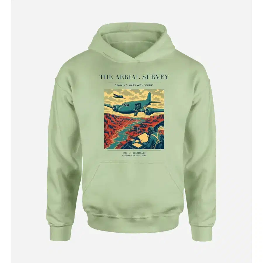 VINTAGE G4031 - The Aerial Survey - Premium Hoodie design on lightgreen premium