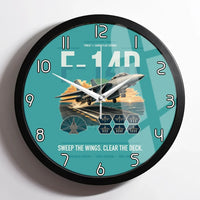 Thumbnail for F-14D Tomcat design on turquoise framed wall clock