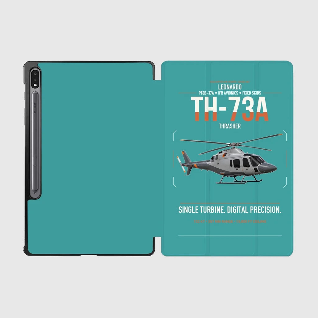 Leonardo TH-73A Thrasher design on turquoise samsung tablet tablet case