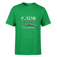 Thumbnail for C-141B Starlifter design on green double-side t-shirt, single-side print