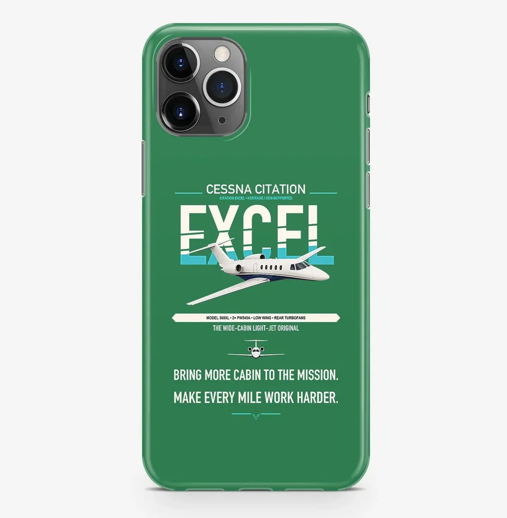 Cessna Citation Excel design on green magsafe iphone case, for iPhone Pro Max