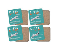 Thumbnail for E-11A BACN design on turquoise 4 pieces set coaster