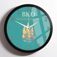 Thumbnail for Modibo Keita International Airport (BKO) design on turquoise framed wall clock