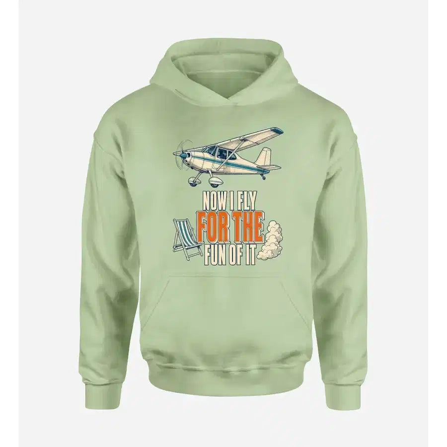 SIGNAL 305 - Now I Fly For The Fun Of It design on light green hoodie single side