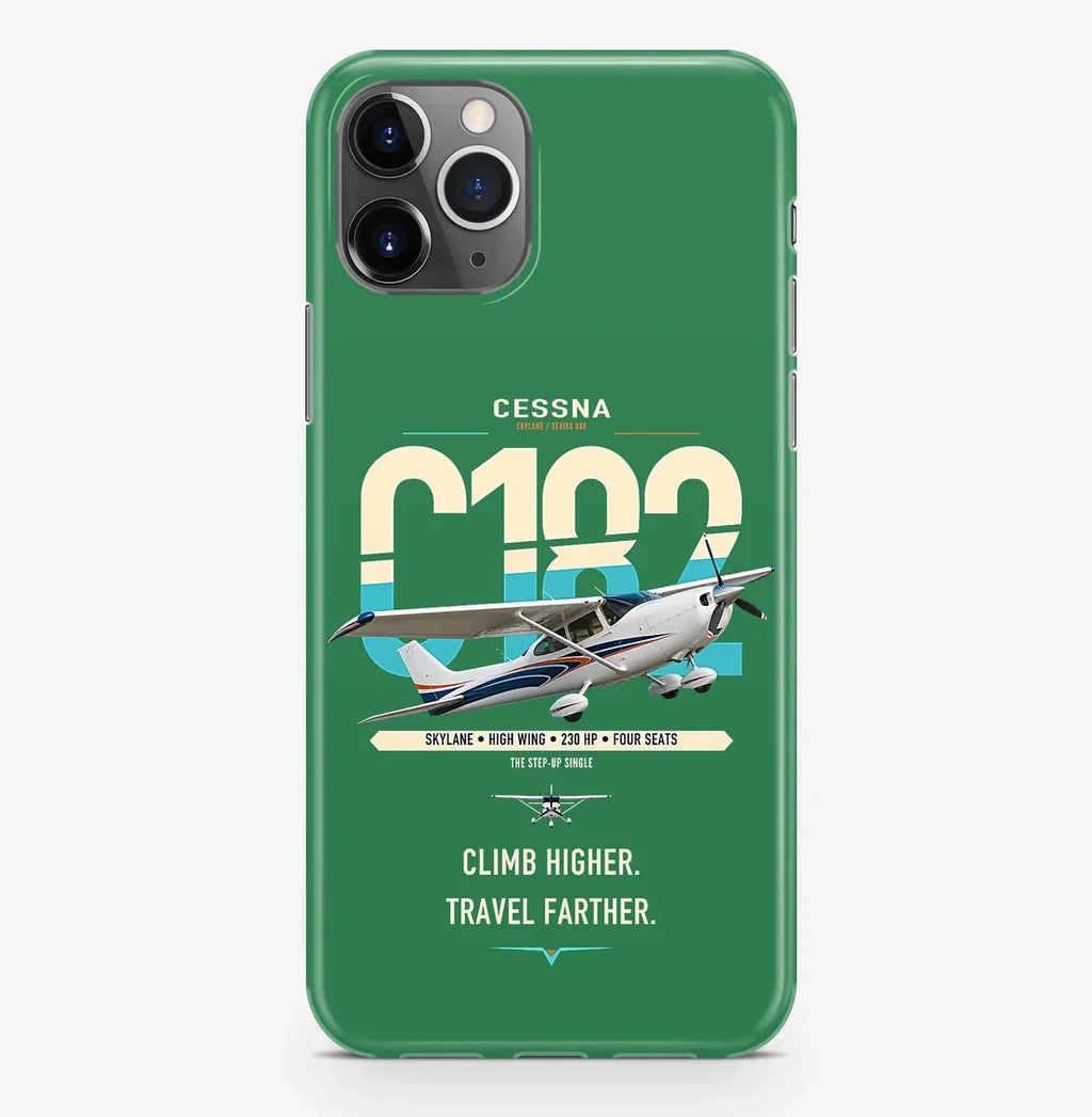 Cessna 182 Skylane design on green magsafe iphone case, for iPhone Pro Max