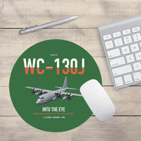 Thumbnail for WC-130J Hurricane Hunter design on green round mouse pad