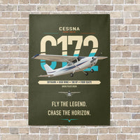 Thumbnail for Cessna 172 Skyhawk vertical canvas print - no frame - green army background