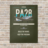 Thumbnail for Piper PA-28 Cherokee vertical canvas print - no frame - green army background