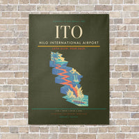 Thumbnail for Hilo International Airport ITO vertical canvas print - no frame - green army background