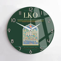 Thumbnail for Chaudhary Charan Singh International Airport LKO Wall-Clock No-Frame - Dark Green