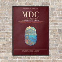 Thumbnail for Sam Ratulangi International Airport MDC - Canvas Framed - Dark Red