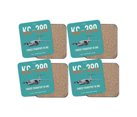 Thumbnail for Embraer KC-390 Millennium design on turquoise 4 pieces set coaster