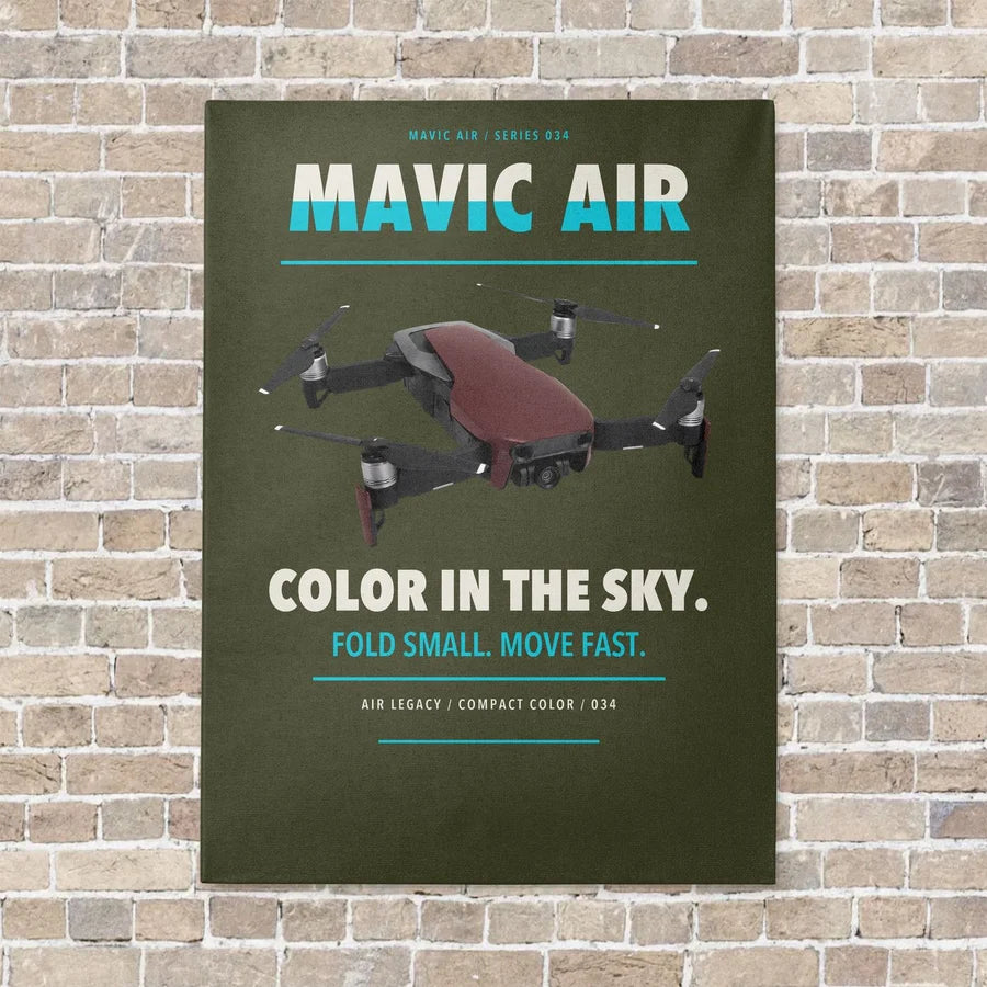 DJI Mavic Air vertical canvas print - no frame - green army background