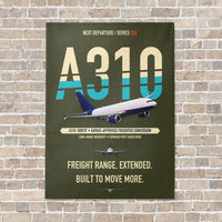 Thumbnail for Airbus A310-300P2F vertical canvas print - no frame - green army background